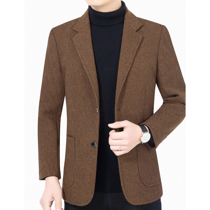 Lässiger Herren-Blazer mit zwei Knöpfen und Taschen, taillierte, legere Passform, vielseitiges Styling🕴️➡️☕➡️🍷