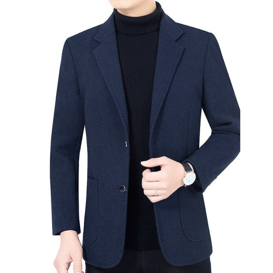 Lässiger Herren-Blazer mit zwei Knöpfen und Taschen, taillierte, legere Passform, vielseitiges Styling🕴️➡️☕➡️🍷