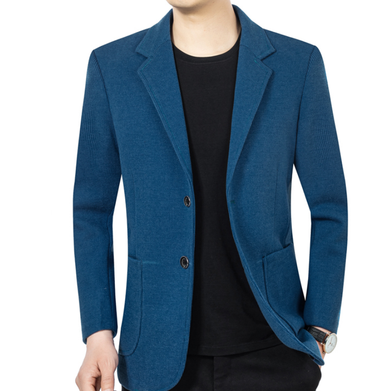 Lässiger Herren-Blazer mit zwei Knöpfen und Taschen, taillierte, legere Passform, vielseitiges Styling🕴️➡️☕➡️🍷