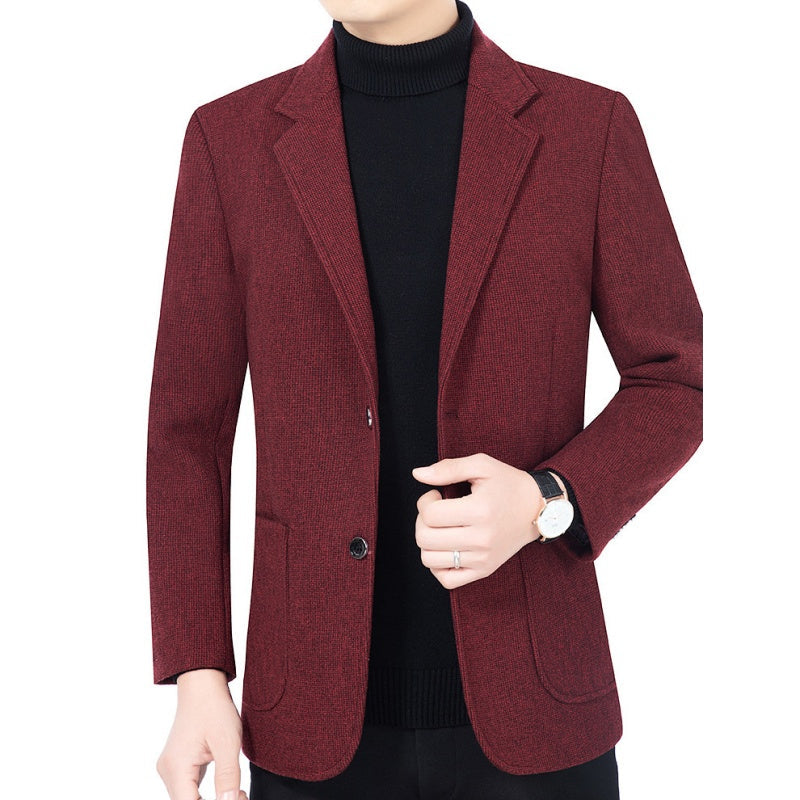 Lässiger Herren-Blazer mit zwei Knöpfen und Taschen, taillierte, legere Passform, vielseitiges Styling🕴️➡️☕➡️🍷