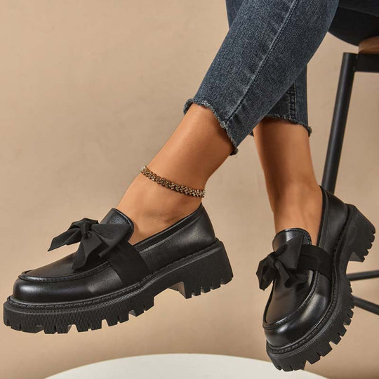 💗DERNIER JOUR - PROMOTION💗Mocassins à plateforme chic et doux avec nœud