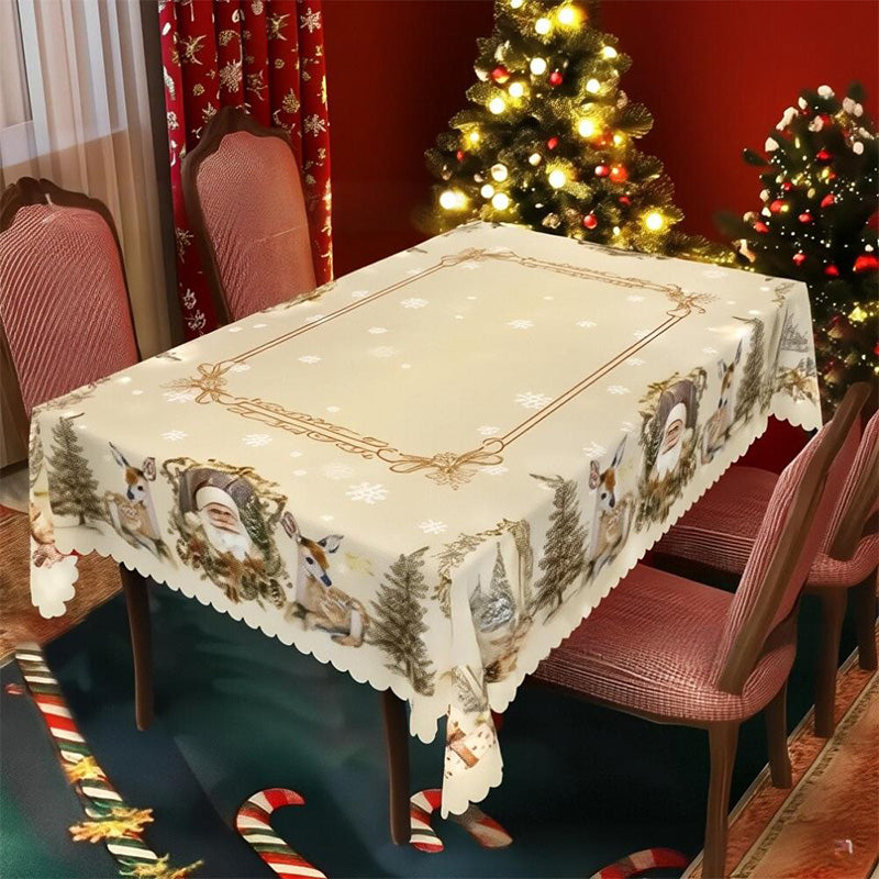 Tovaglia natalizia classica festosa e gioiosa