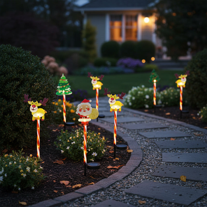 🎄Luces de estaca festivas de jardín con brillo cálido