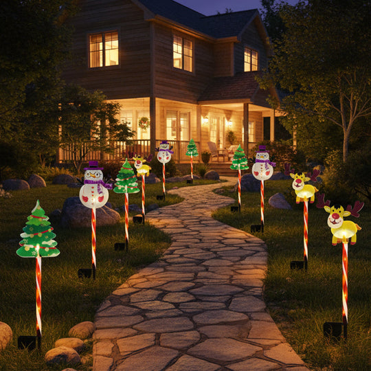 🎄Luces de estaca festivas de jardín con brillo cálido