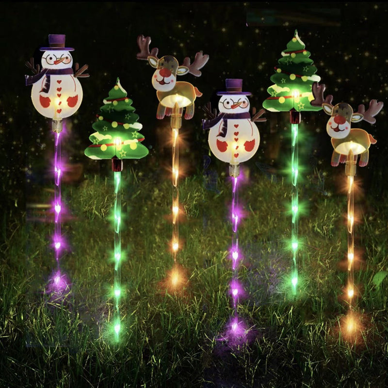 🎄Luces de estaca festivas de jardín con brillo cálido