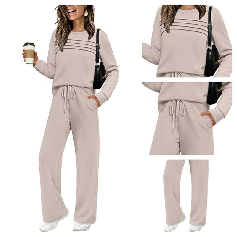 Haut ras du cou pour femme & Ensemble pantalon à cordon de serrage