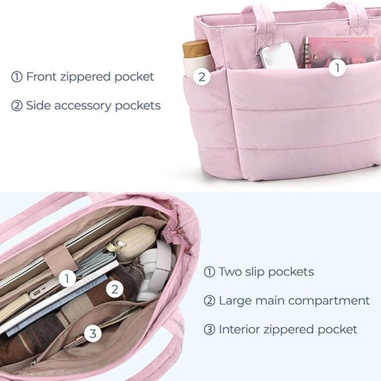 Sac fourre-tout léger rose doux pour femmes
