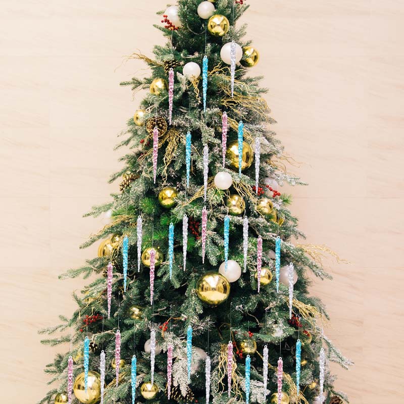 12STK Glitrende Juletre-istapperpynt