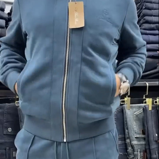 Men's Casual Jacket & Pants Two-Piece Set