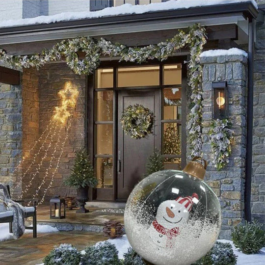 Boule décorée gonflable en PVC de Noël en plein air