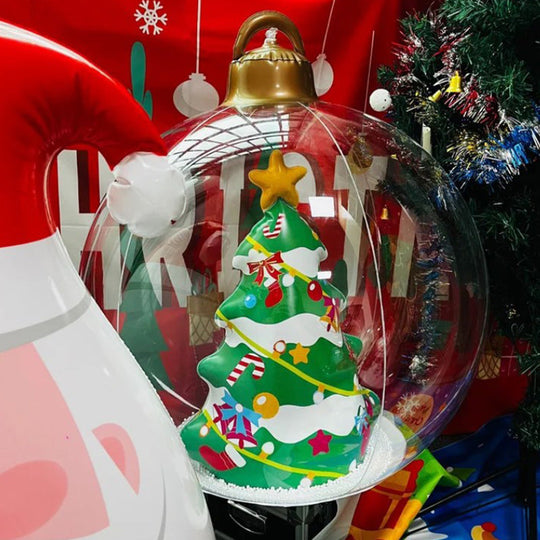 Boule décorée gonflable en PVC de Noël en plein air