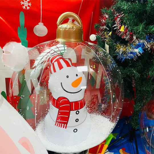 Boule décorée gonflable en PVC de Noël en plein air