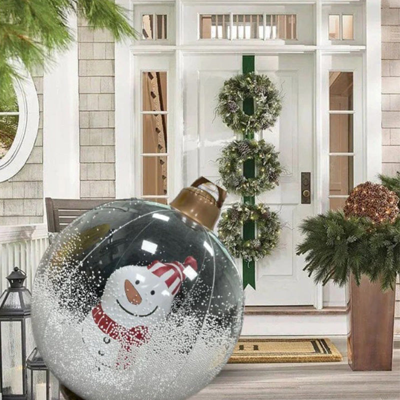 Boule décorée gonflable en PVC de Noël en plein air
