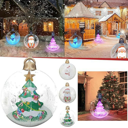 Boule décorée gonflable en PVC de Noël en plein air