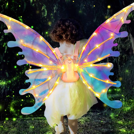 🎄Weihnachts-Schnäppchen 2025🎁Wiederaufladbare elektrische Feenflügel mit LED-Lichtern und Musik🧚‍♀️