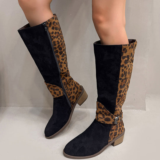 💜PROMOCIÓN DE ÚLTIMO DÍA - 50% DE DESCUENTO💜Botas de montar con estampado de leopardo para mujer
