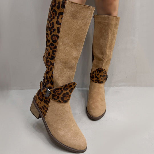 💜PROMOCIÓN DE ÚLTIMO DÍA - 50% DE DESCUENTO💜Botas de montar con estampado de leopardo para mujer