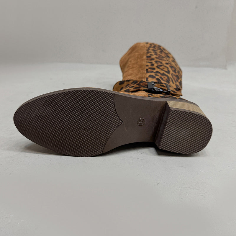 💜PROMOCIÓN DE ÚLTIMO DÍA - 50% DE DESCUENTO💜Botas de montar con estampado de leopardo para mujer