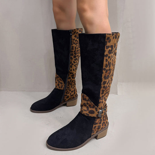 💜PROMOCIÓN DE ÚLTIMO DÍA - 50% DE DESCUENTO💜Botas de montar con estampado de leopardo para mujer
