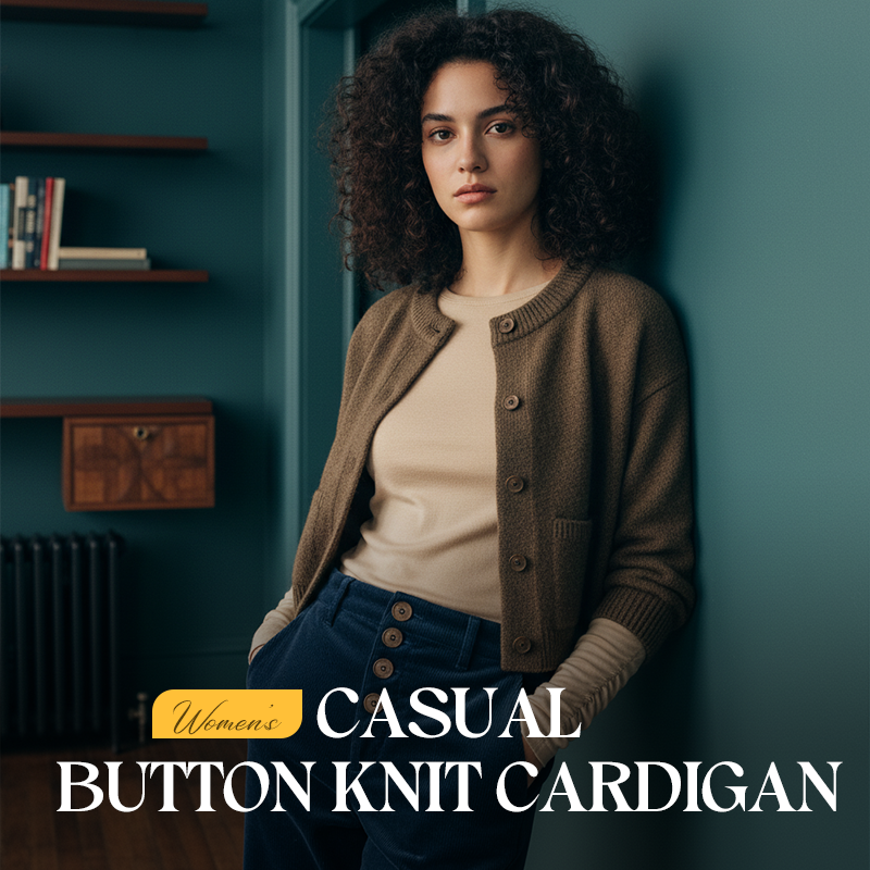 Cardigan casual in maglia con bottoni da donna