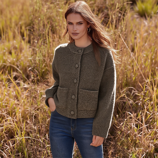 Cardigan casual in maglia con bottoni da donna