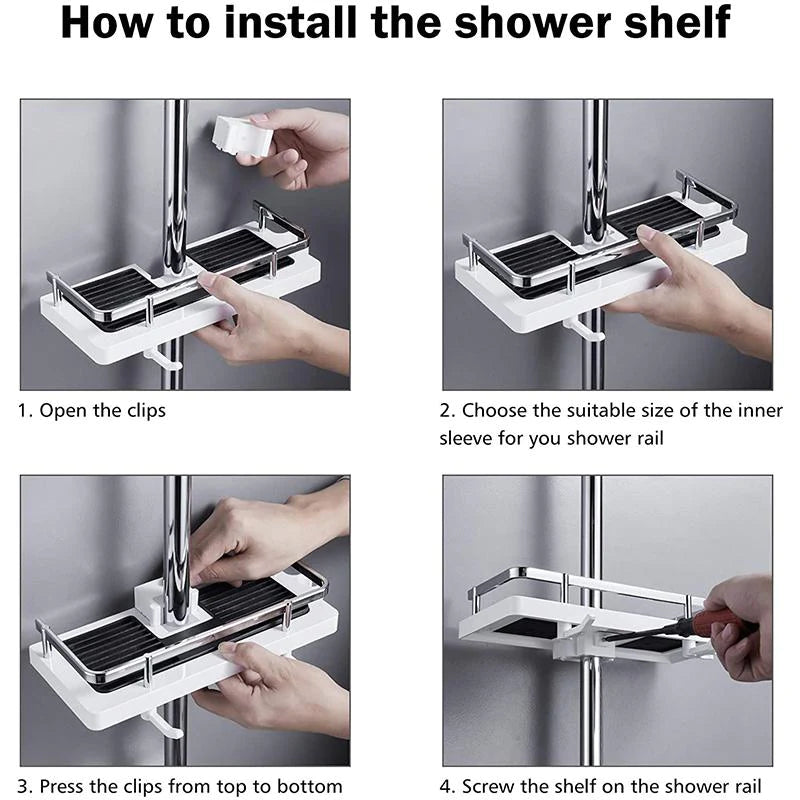 Bathroom Pole Shower Storage Rack Holder🔥