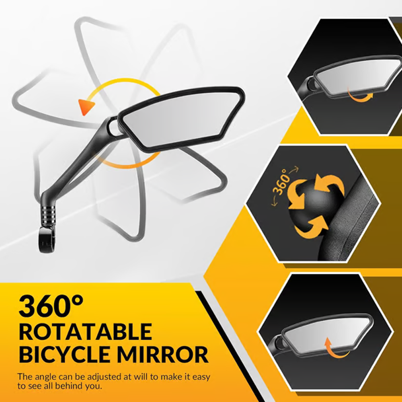 🎁2026 New Arrivals 50% OFF💥360° Rotatable Bicycle Rearview Mirror – Shock-Absorbing Arm, Weather-Resistant, Universal Mount 🛡️