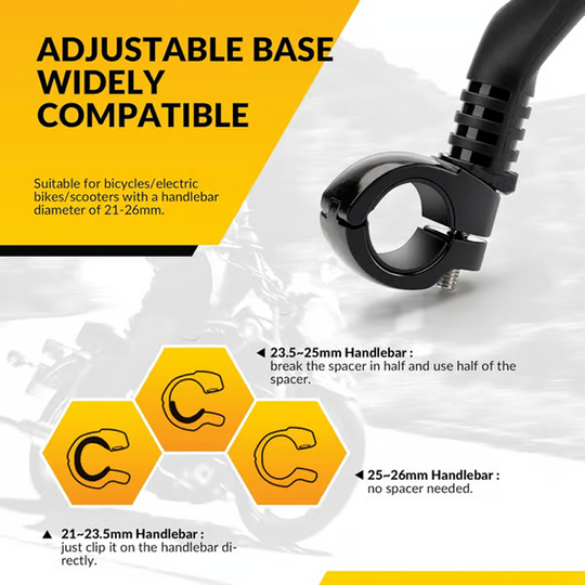 🎁2026 New Arrivals 50% OFF💥360° Rotatable Bicycle Rearview Mirror – Shock-Absorbing Arm, Weather-Resistant, Universal Mount 🛡️