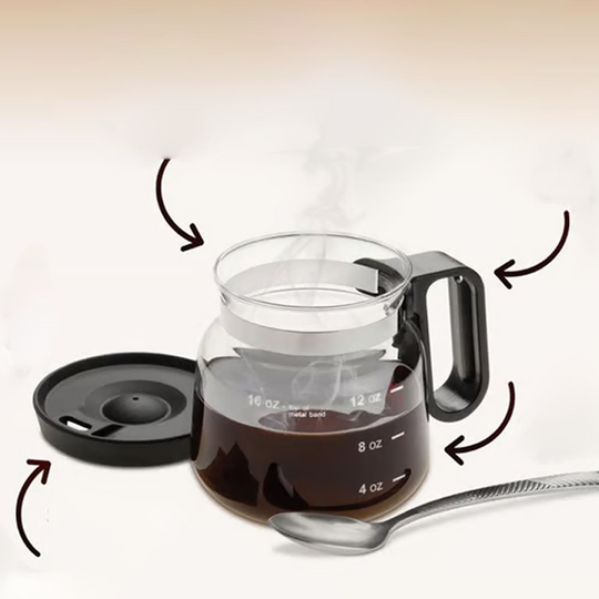☕Glass Pot Style Coffee Mug with Lid🎁
