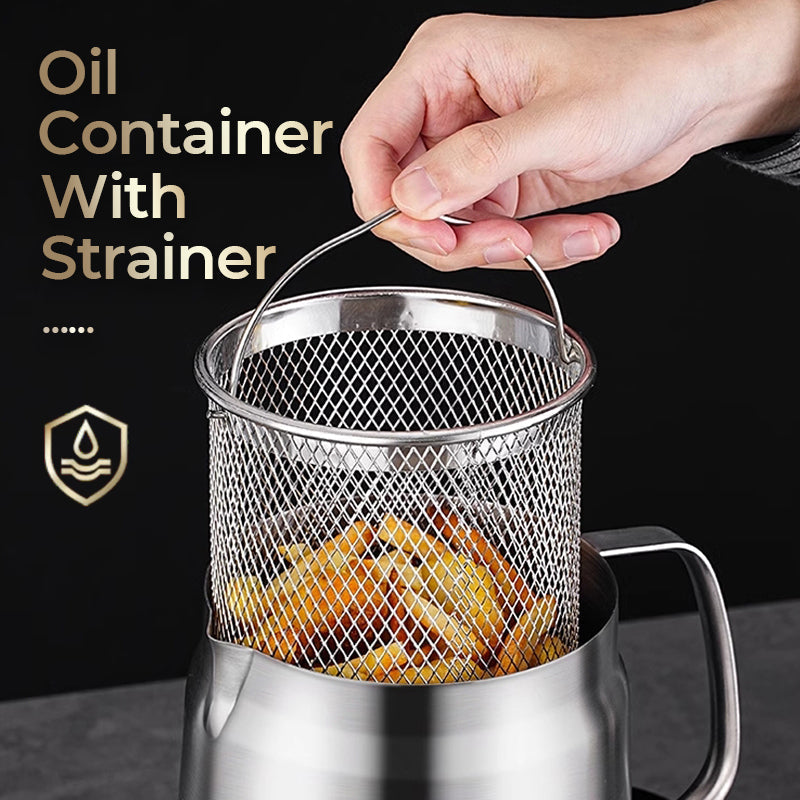 🧑‍🍳 50% OFF! Multi‑Function Stainless Steel Oil Filter Container – Large capacity, reusable filter. Saves oil, keeps cooking clean & healthy. A kitchen must‑have! 🔥✨