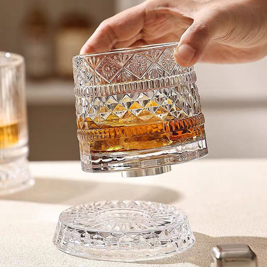 🎁Time-Sensitive Exclusive Deal! 🥃  360° Rotating Whiskey Glass – Aerate & Relieve Stress ✨