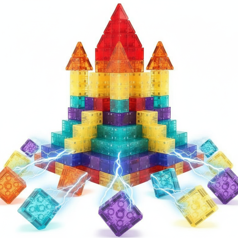🥳2026 HOT SALE🥳💞50K+ SOLD!🔵🟡 LAST DAY 50% OFF! Magnetic Building Set – Learn geometry & spatial skills. 6‑sided magnets, see‑through colors. A gift that grows brains! 🧠✨