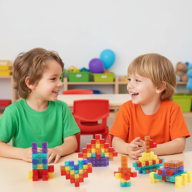 🥳2026 HOT SALE🥳💞50K+ SOLD!🔵🟡 LAST DAY 50% OFF! Magnetic Building Set – Learn geometry & spatial skills. 6‑sided magnets, see‑through colors. A gift that grows brains! 🧠✨