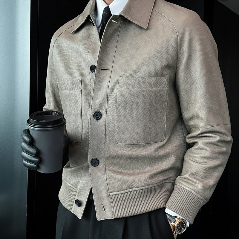Men's Classic Old Money Aristocratic Leather Jacket