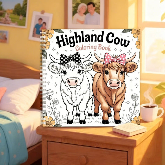 🎄Only ￡11.99!!!🎅2026 Christmas Sale - 60% OFF🐮Highland Cow Coloring Book