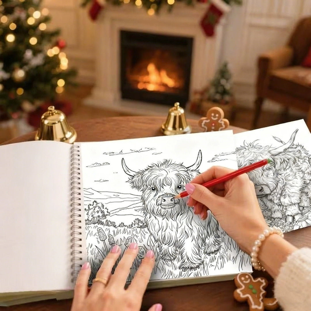 🎄Only ￡11.99!!!🎅2026 Christmas Sale - 60% OFF🐮Highland Cow Coloring Book