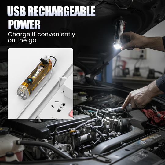 Multi-Functional Rechargeable Mini Keychain Flashlight