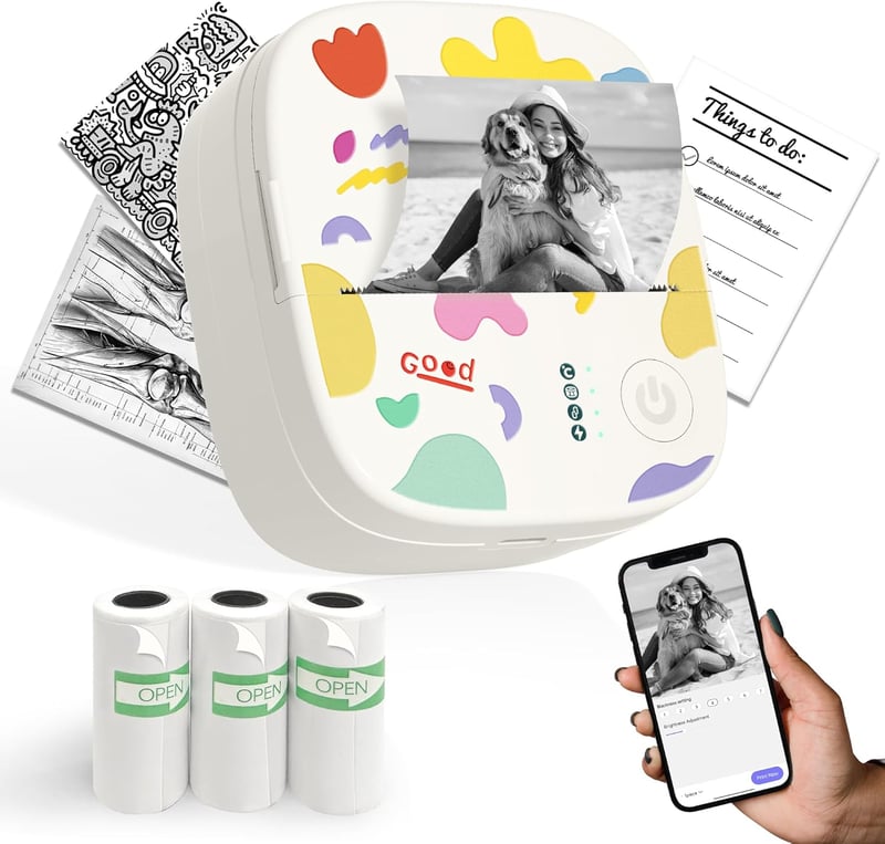 🎁 Christmas Sale 49% OFF !! 🖨️ Mini Portable Sticker Printer✨ Portable Bluetooth Printer for DIY & Gifting🔖