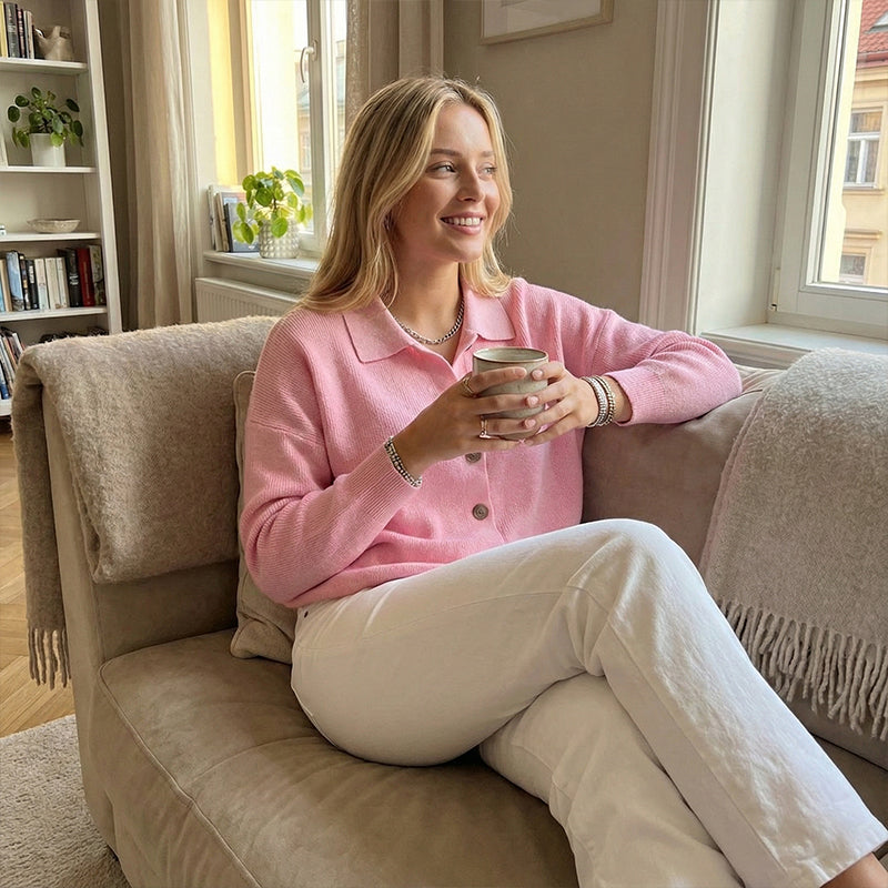Women’s Casual Knit Button-Down Top
