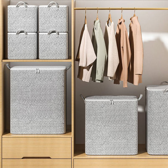🔥Extra-Large Storage Organizer Box With Lid - Versatile For Clothes, Blankets & Bedding