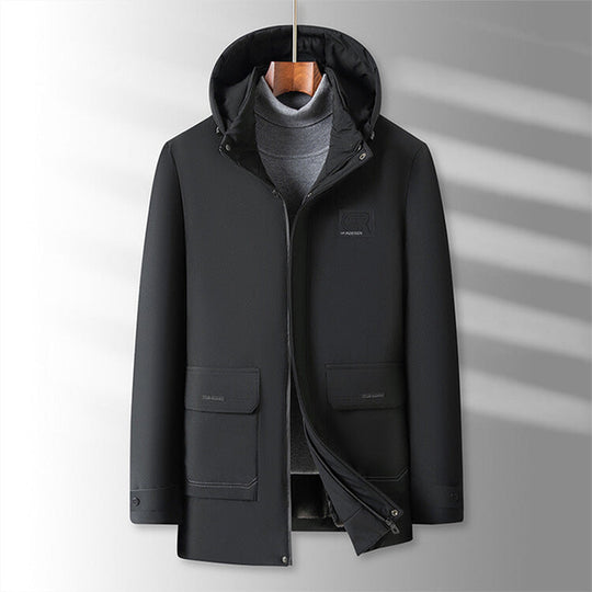 Men's Plush-Lined Hooded Winter Parka