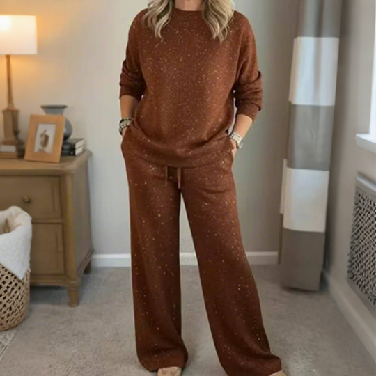 ⭐Women's Glitter Pullover Sweater & Pants 2-Piece Set