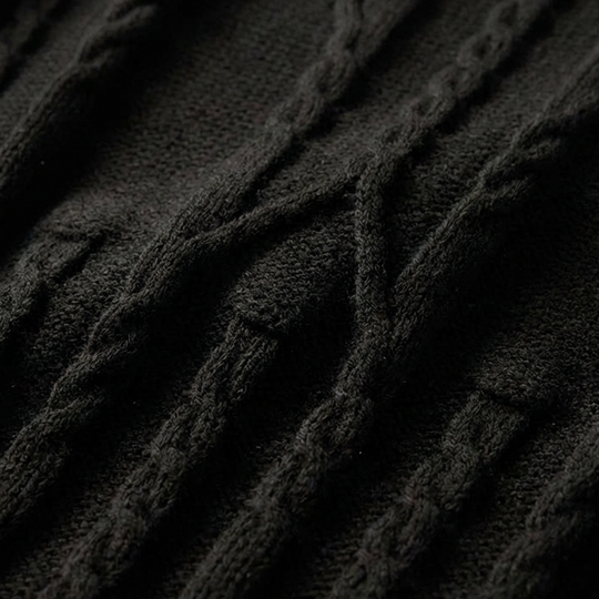 Men's Casual Cable Knit Turtleneck Pullover Sweater
