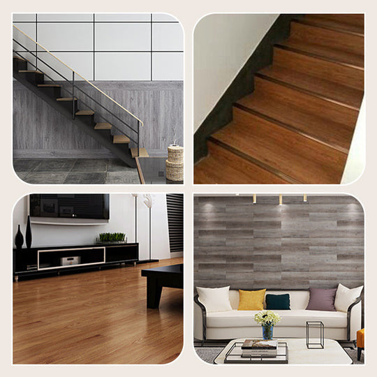 🧱(36 polgadas × 6 polgadas × 1/8 polgada)🏠 Baldosas de chan autoadhesivas con gran de madeira, autoadhesivas, impermeables &  Instalación sinxela por ti mesmo 🌿