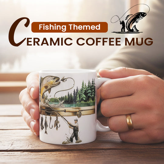 🔥2026 New products🌸 Ceramic Fishing Themed Coffee Mug