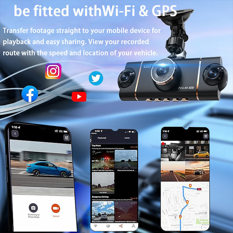 ⏳Time-Limited Special⏰4-Channel HD Dashcam with Front Interior Rear Recording