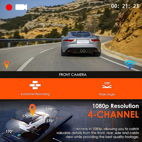 ⏳Time-Limited Special⏰4-Channel HD Dashcam with Front Interior Rear Recording