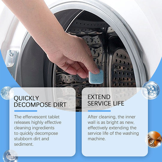 Powerful Washing Machine Cleaner Tablets - 12 Counts