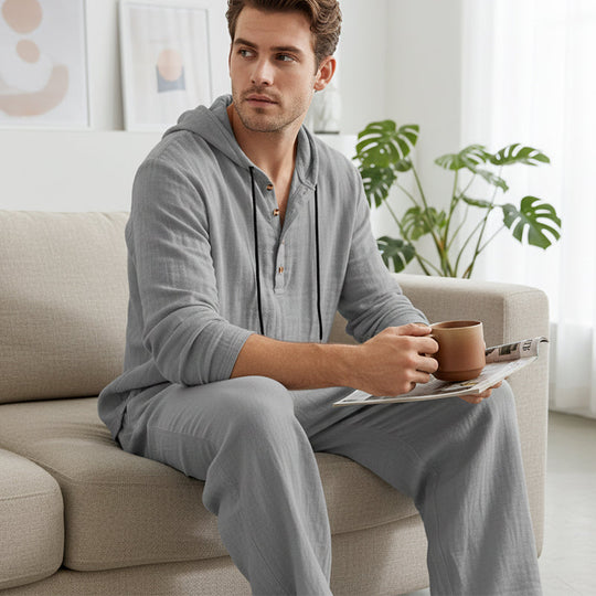 🥳2026 HOT SALE🥳💞50K+ SOLD!💥💎🧥 Modern Relaxed Style, All-Day Comfort. Men‘s Hooded 2-Piece – 75%OFF Price! ✨🛋️