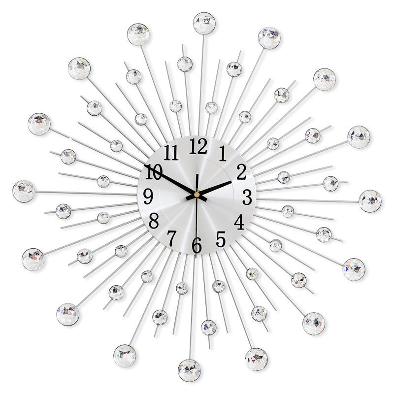 ✨🕰️ Creative Rhinestone Wall Clock – Silent, Minimalist Luxury for Living Room, Dining & Entryway! 💎🏡